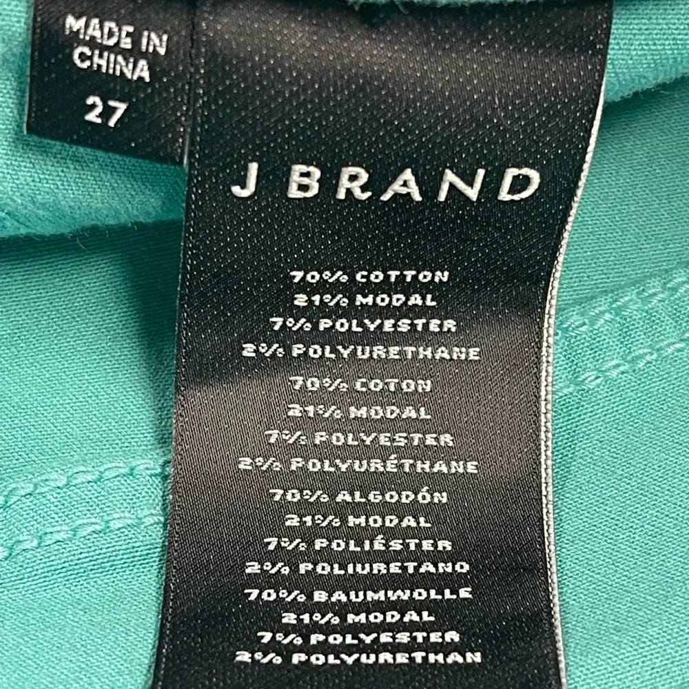 J Brand Turquoise Skinny Straight Leg Jeans Size 27
